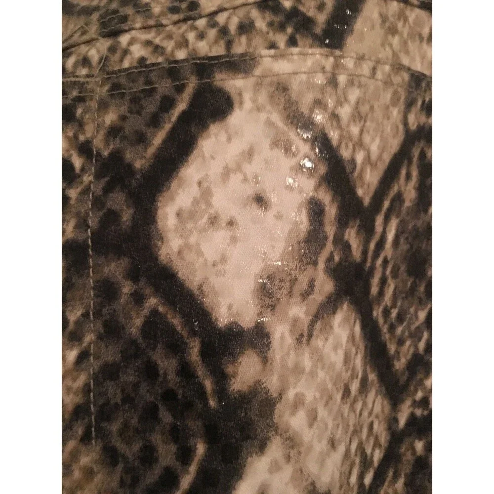 R.V.T. Jeans Co. Women's Faux Leather Pants Snake Skin Print Bottoms MultiColor